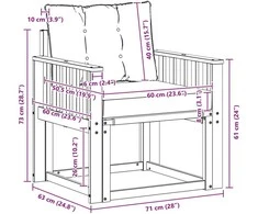Lauko sofa Kietasis akacijos medis ir Textilene Balta