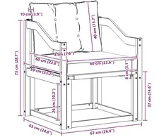 Lauko sofa Kietasis akacijos medis ir Textilene Balta