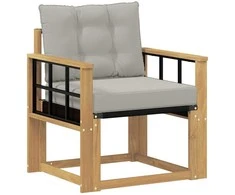 Lauko sofa Kietasis akacijos medis ir Textilene Balta