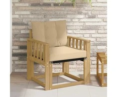 Lauko sofa Kietasis akacijos medis ir Textilene Balta