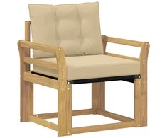 Lauko sofa Kietasis akacijos medis ir Textilene Balta