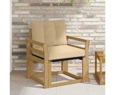 Lauko sofa Kietasis akacijos medis ir Textilene Balta