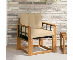 Lauko sofa Kietos akacijos mediena Natūrali