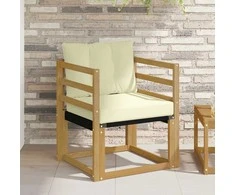 Lauko sofa Kietasis akacijos medis ir Textilene Balta