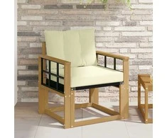 Lauko sofa Kietasis akacijos medis ir Textilene Balta