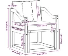 Lauko sofa Kietos akacijos mediena Natūrali