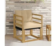 Lauko sofa Kietasis akacijos medis ir Textilene Balta