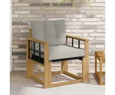 Lauko sofa Kietasis akacijos medis ir Textilene Balta