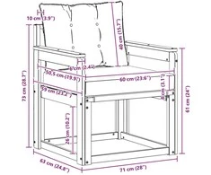 Lauko sofa Kietasis akacijos medis ir Textilene Balta