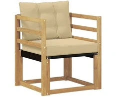 Lauko sofa Kietasis akacijos medis ir Textilene Balta