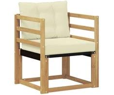 Lauko sofa Kietasis akacijos medis ir Textilene Balta