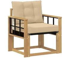 Lauko sofa Kietasis akacijos medis ir Textilene Balta