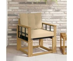Lauko sofa Kietasis akacijos medis ir Textilene Balta