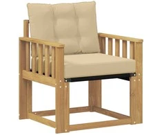 Lauko sofa Kietasis akacijos medis ir Textilene Balta