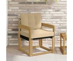 Lauko sofa Kietasis akacijos medis ir Textilene Balta
