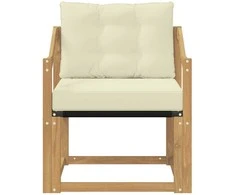 Lauko sofa Kietos akacijos mediena Balta ir kreminė