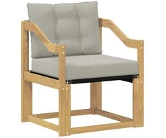 Lauko sofa Kietos akacijos mediena Balta ir šviesiai pilka