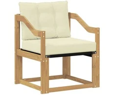 Lauko sofa Kietos akacijos mediena Balta ir kreminė
