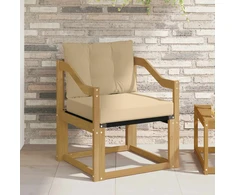 Lauko sofa Kietos akacijos mediena Balta ir smėlio
