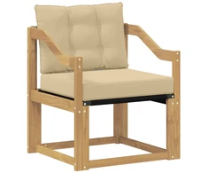 Lauko sofa Kietos akacijos mediena Balta ir smėlio