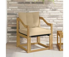 Lauko sofa Kietos akacijos mediena Balta ir smėlio