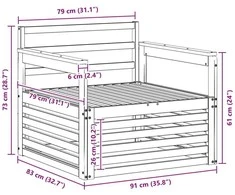 Lauko sofa Kietos akacijos mediena Balta