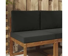 Lauko sofa pagalvėlė 2 pcs Juodas Poliesteris