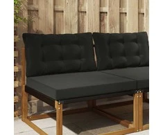 Lauko sofa pagalvėlė 2 pcs Juodas Poliesteris