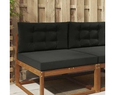 Lauko sofa pagalvėlė 2 pcs Juodas Poliesteris