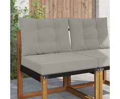 Lauko sofa pagalvėlė 2 pcs Pilka Poliesteris