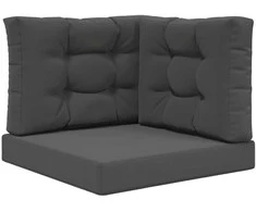 Lauko sofa pagalvėlė 3 pcs Antracitas Poliesteris