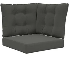 Lauko sofa pagalvėlė 3 pcs Antracitas Poliesteris