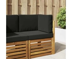 Lauko sofa pagalvėlė 3 pcs Juodas Poliesteris