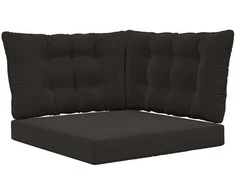 Lauko sofa pagalvėlė 3 pcs Juodas Poliesteris