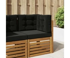 Lauko sofa pagalvėlė 3 pcs Juodas Poliesteris