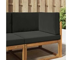 Lauko sofa pagalvėlė 3 pcs Juodas Poliesteris