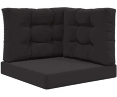Lauko sofa pagalvėlė 3 pcs Juodas Poliesteris