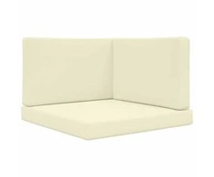 Lauko sofa pagalvėlė 3 pcs Kreminė Poliesteris
