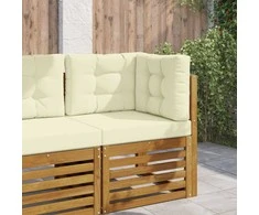 Lauko sofa pagalvėlė 3 pcs Kreminė Poliesteris