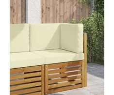 Lauko sofa pagalvėlė 3 pcs Kreminė Poliesteris