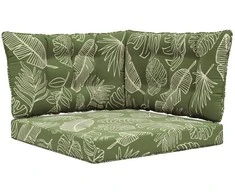 Lauko sofa pagalvėlė 3 pcs Lapų dizainas Poliesteris