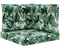 Lauko sofa pagalvėlė 3 pcs Lapų raštas Poliesteris