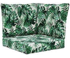Lauko sofa pagalvėlė 3 pcs Lapų raštas Poliesteris
