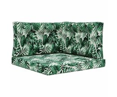 Lauko sofa pagalvėlė 3 pcs Lapų raštas Poliesteris