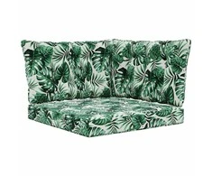 Lauko sofa pagalvėlė 3 pcs Lapų raštas Poliesteris