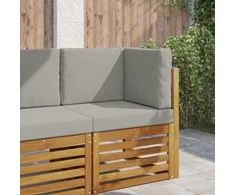 Lauko sofa pagalvėlė 3 pcs Pilka Poliesteris