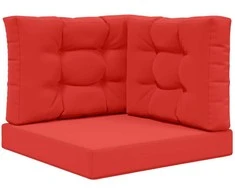 Lauko sofa pagalvėlė 3 pcs Raudona Poliesteris