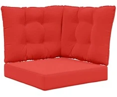 Lauko sofa pagalvėlė 3 pcs Raudona Poliesteris