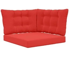 Lauko sofa pagalvėlė 3 pcs Raudona Poliesteris