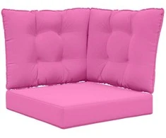 Lauko sofa pagalvėlė 3 pcs Rožinė Poliesteris